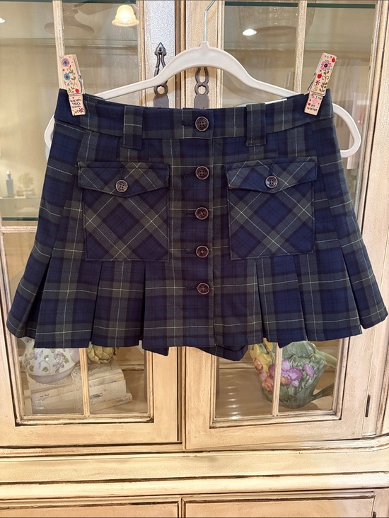 American Eagle Outfitters Dresses & Skirts - NWT American Eagle Plaid Pleated Mini Skirt with Front Pockets - Navy Green